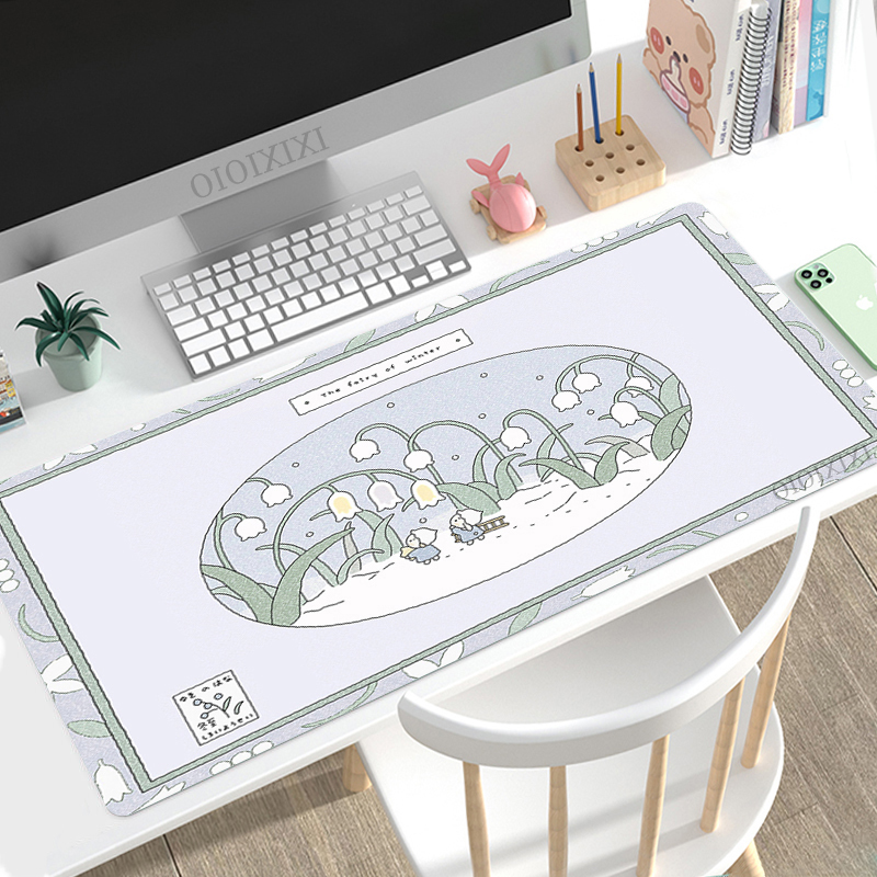 Gaming Keyboard And Mouse Pad - Cute Rabbit Green Anime Mouse Pad