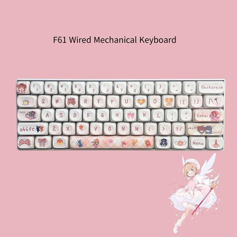 Gaming Keyboard No Rgb - Cardcaptor Sakura 61 Keys Mechanical Keyboard