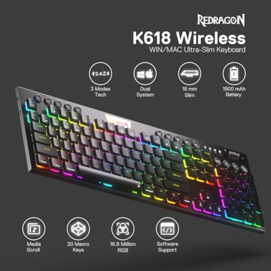 PRO 3-Mode RGB Mechanical Keyb - Keyboard Gaming Mac incelemesi ve fiyatı