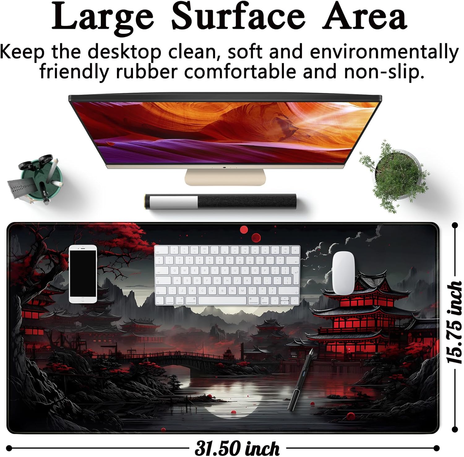 Japanese Desk Mat Riverside Fu - Gaming Keyboard And Mouse Pad incelemesi ve fiyatı