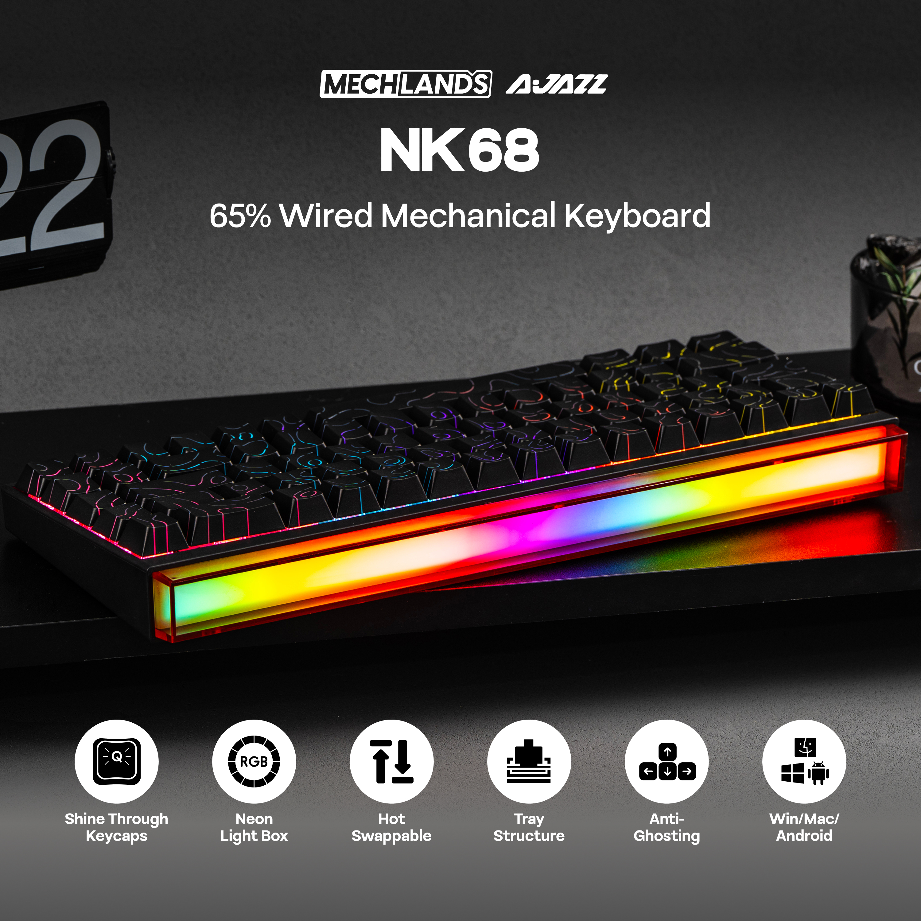 AJAZZ NK68 65% Compact Hot-Swa - Keyboard Gaming Mac incelemesi ve fiyatı