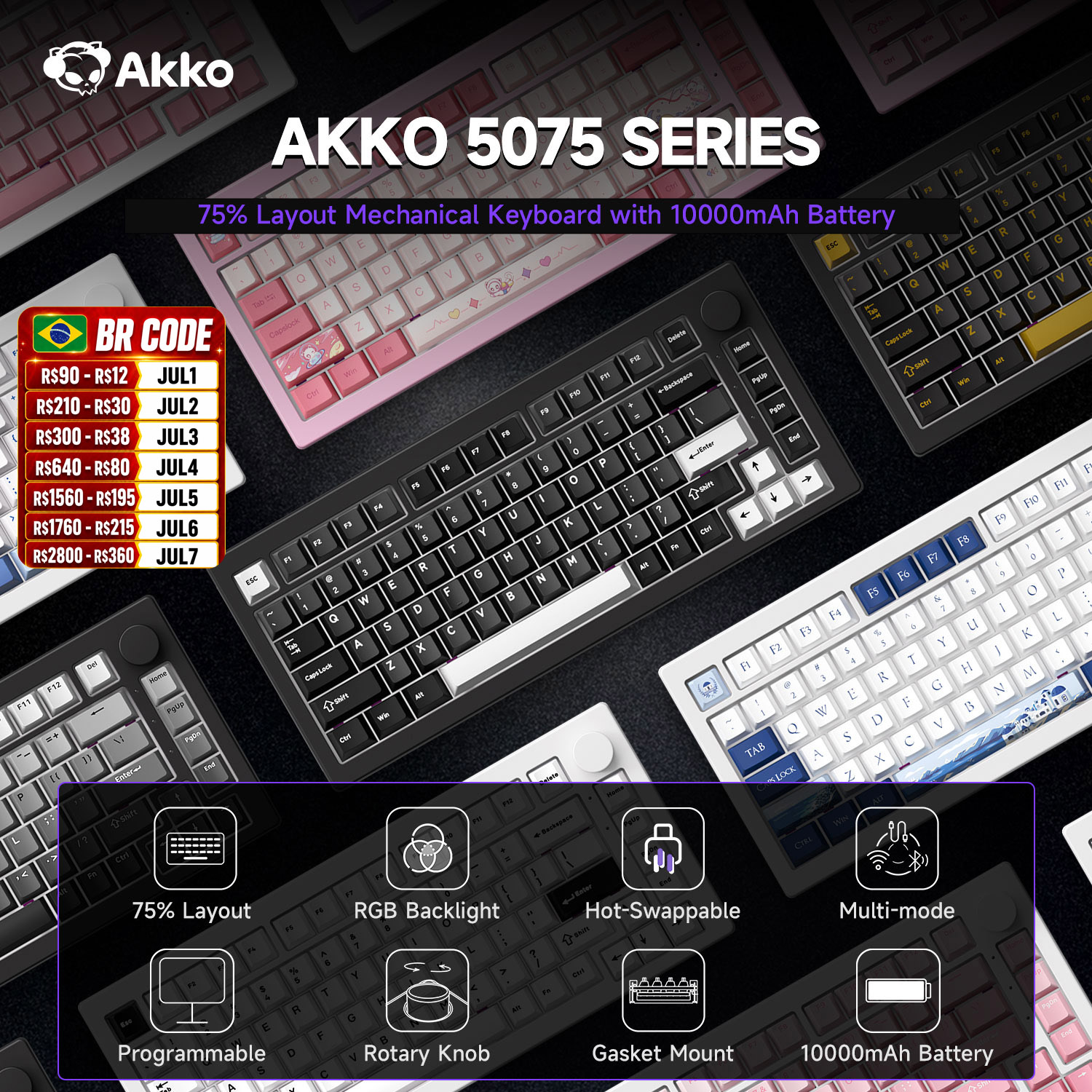 Akko 5075 V3 75% Mechanical Ke - Gaming Keyboard Mini Mechanical incelemesi ve fiyatı