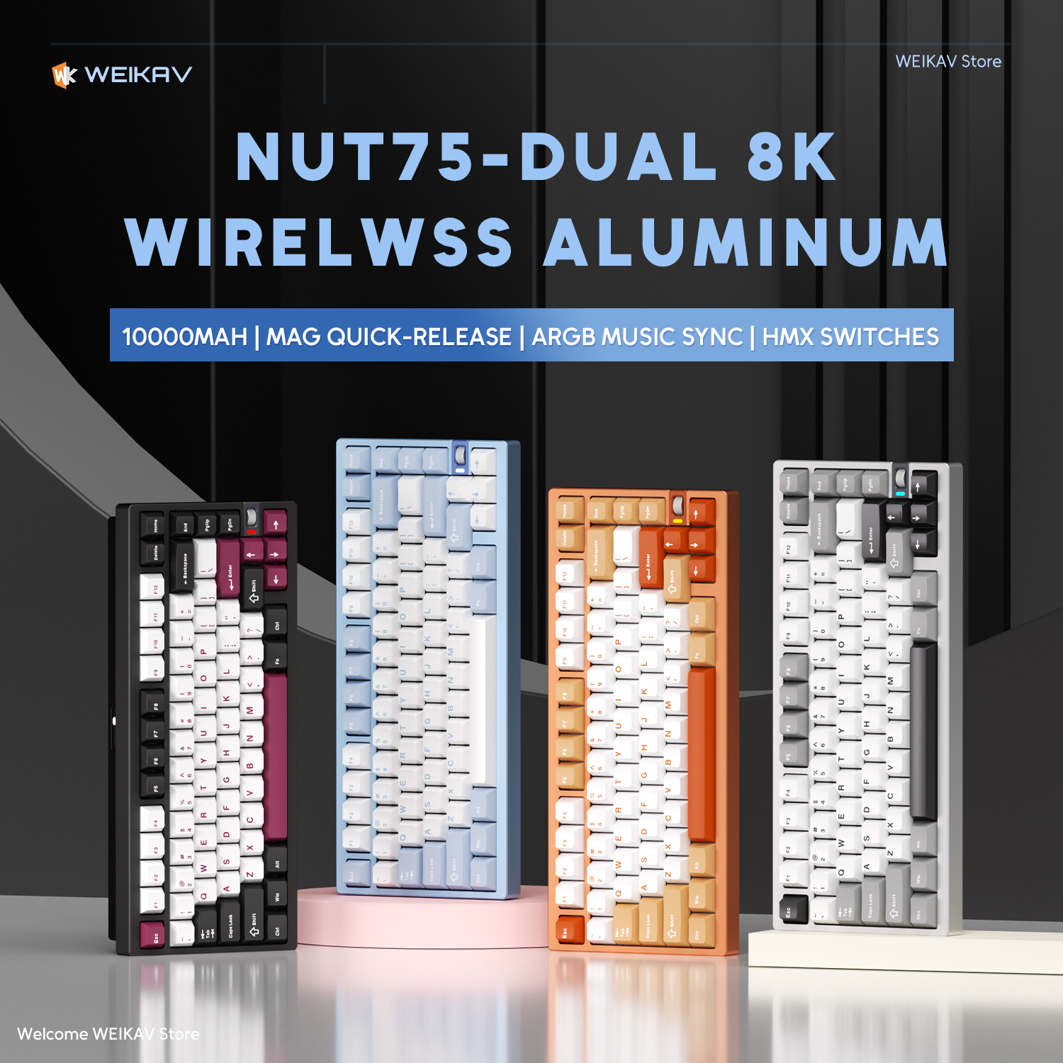 WEIKAV NUT75 220 Grit Aluminum - Gaming Keyboard Non Mechanical incelemesi ve fiyatı
