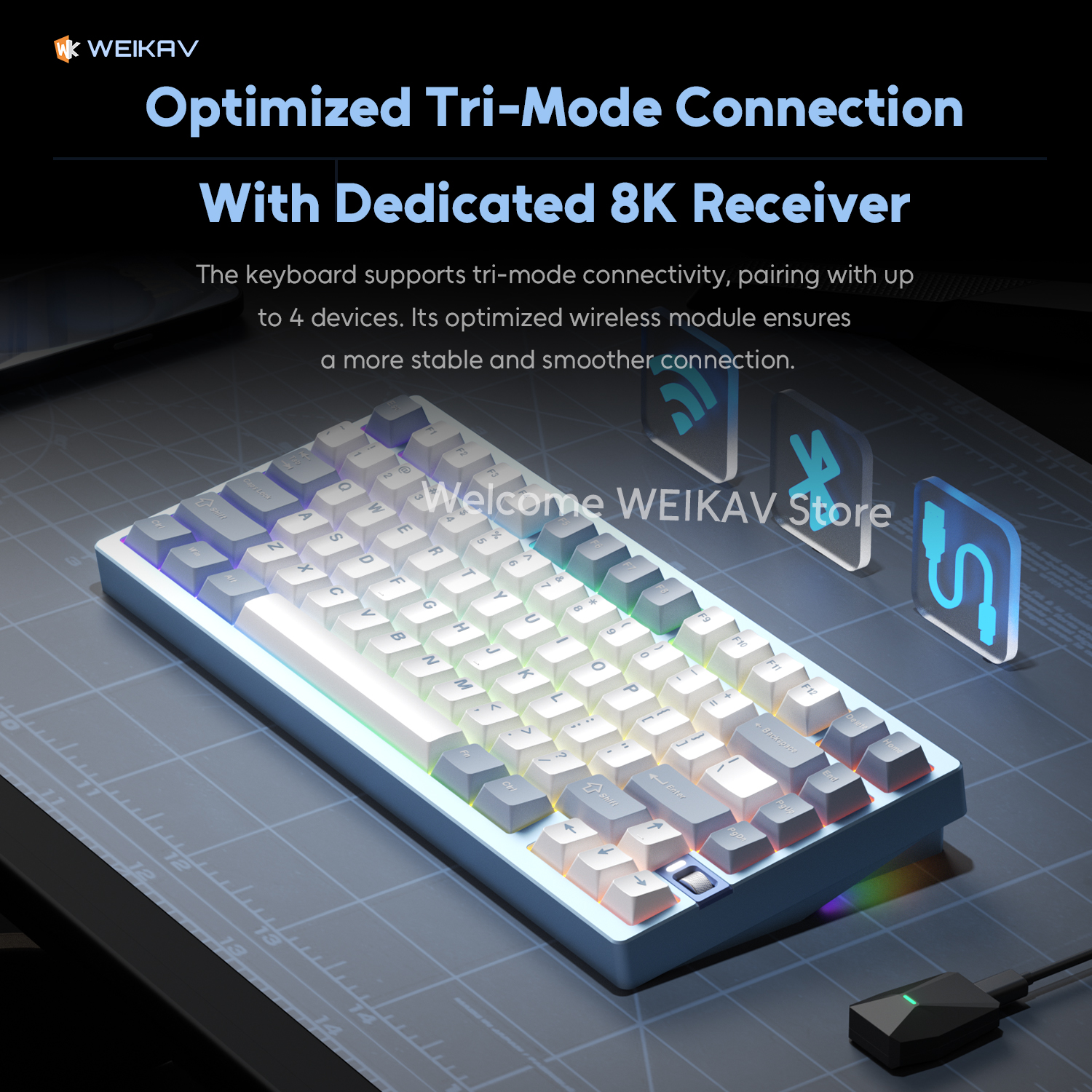 WEIKAV NUT75 220 Grit Aluminum - Gaming Keyboard Non Mechanical incelemesi ve fiyatı
