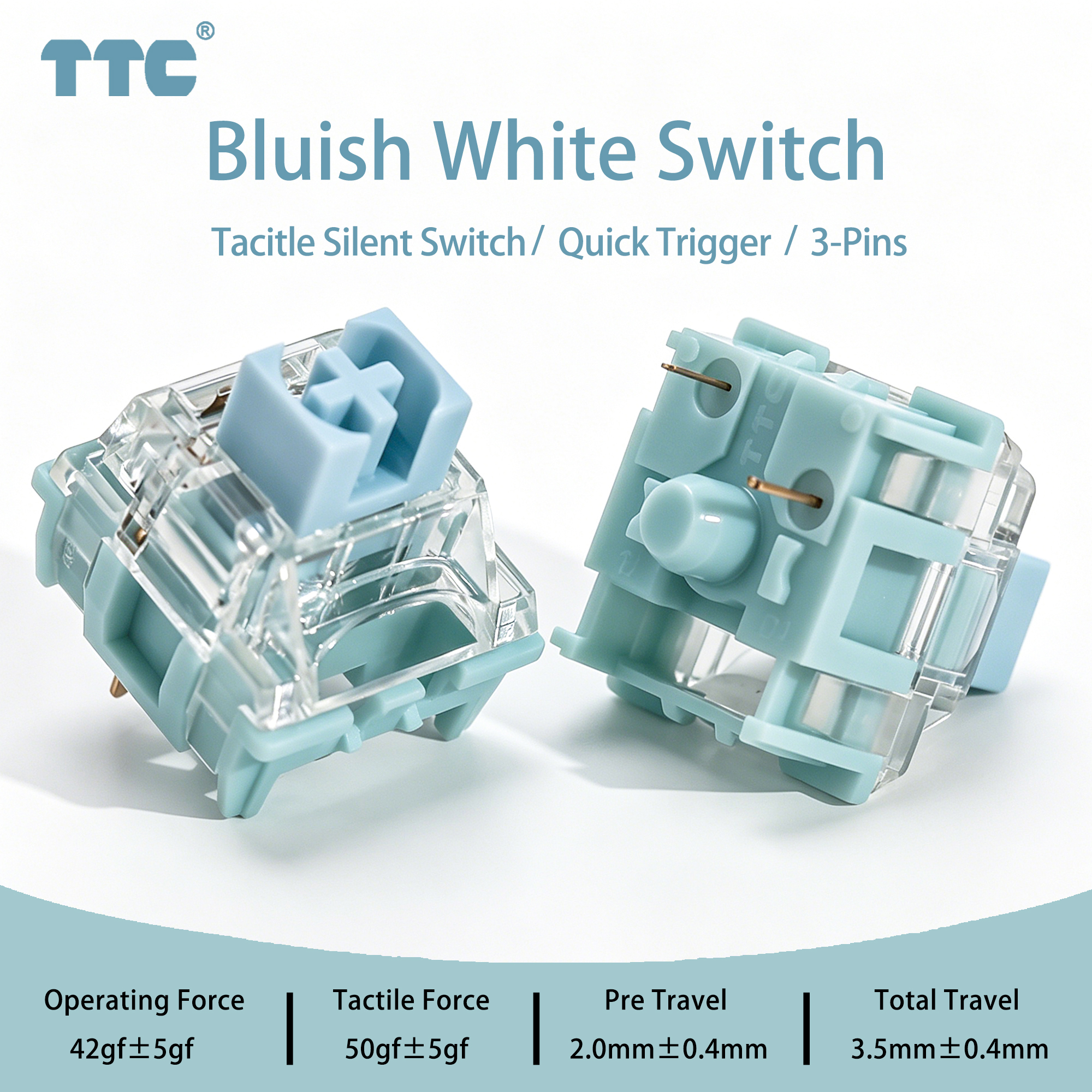 TTC Bluish White Silent Switch - Gaming Keyboard No Rgb incelemesi ve fiyatı