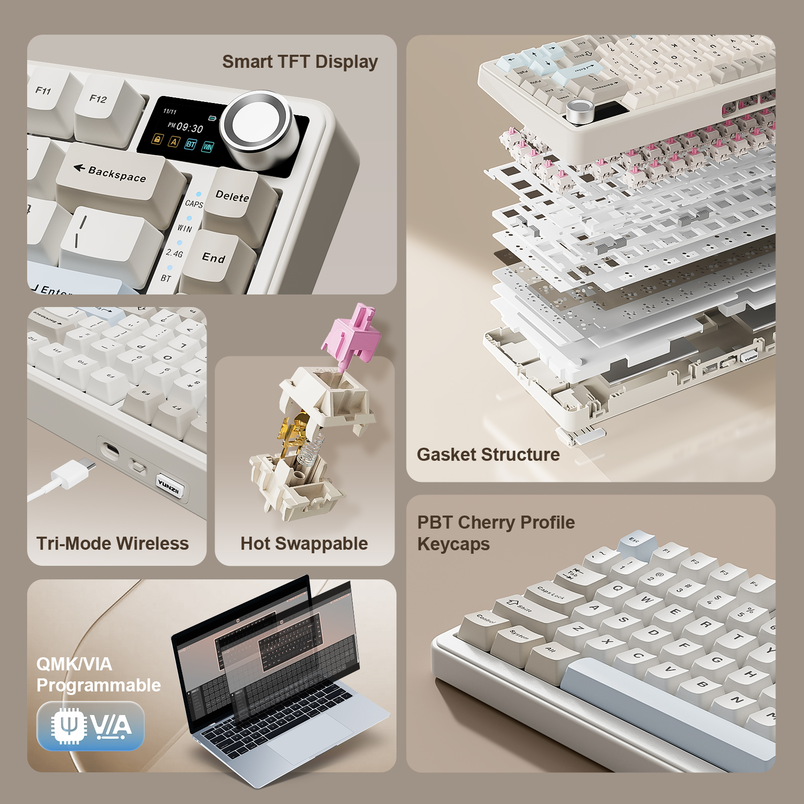 YUNZII B75 PRO MAX Wireless Me - Keyboard Gaming Mac incelemesi ve fiyatı