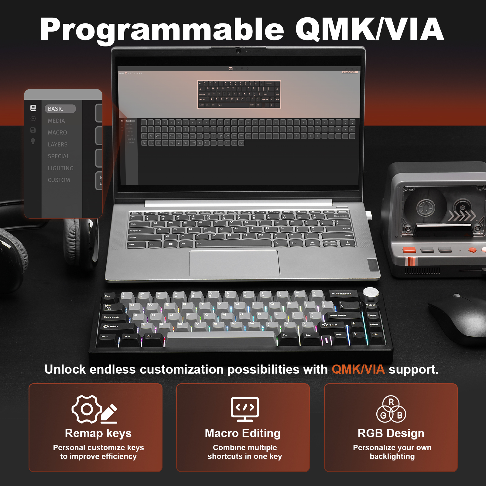 YUNZII AL68 Black QMK/VIA Mech - Keyboard Gaming Mac incelemesi ve fiyatı