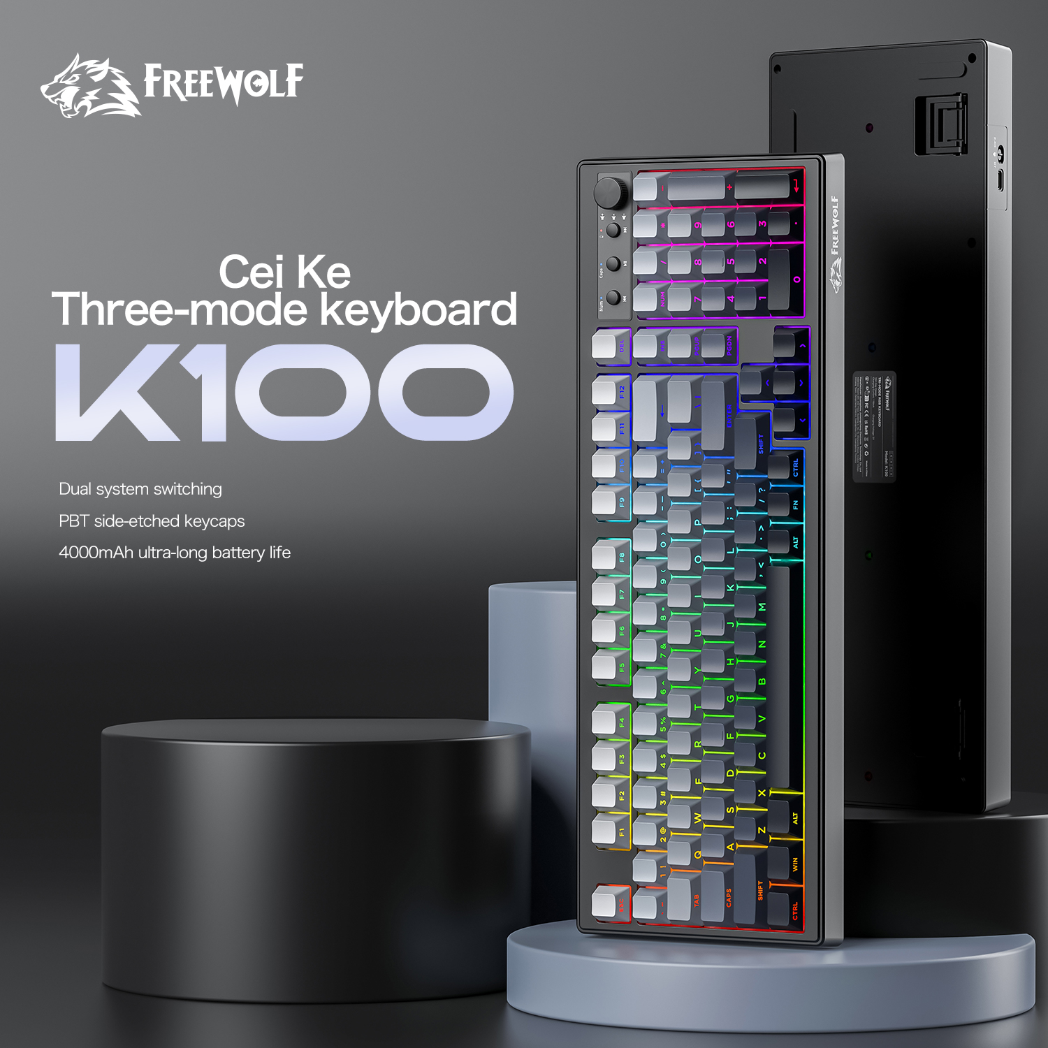 FREEWOLF k100 three-mode silen - Keyboard Gaming Mac incelemesi ve fiyatı